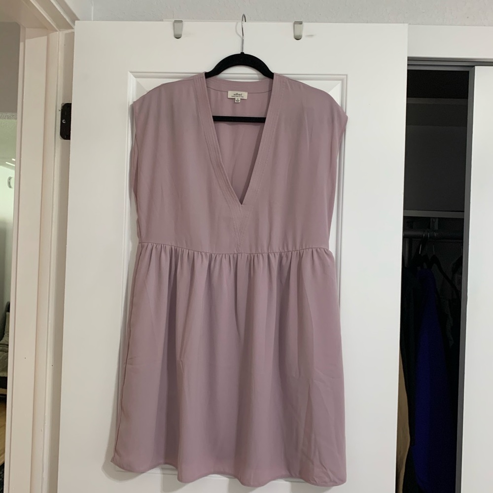 Wilfred Aritzia A-line dress V neck silk lined